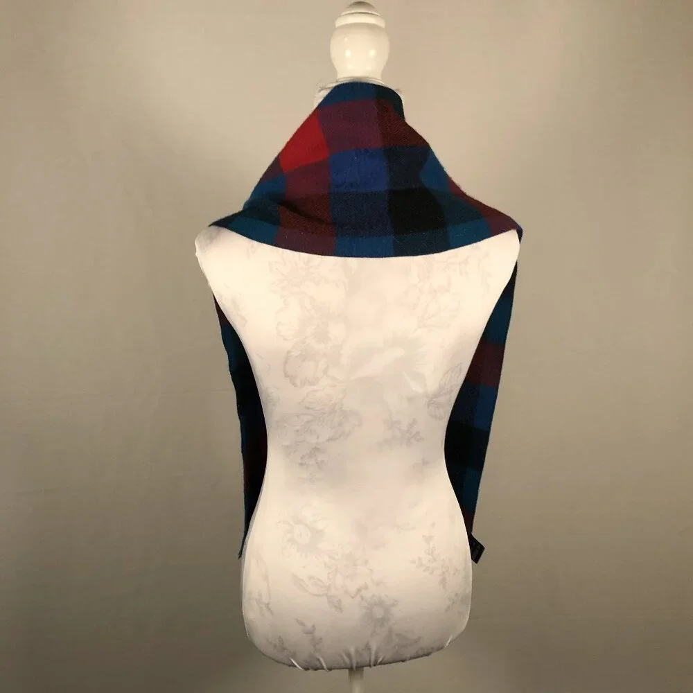 🧣 Vintage Plaid Acrylic Scarf — Made in Korea (RN 51914)